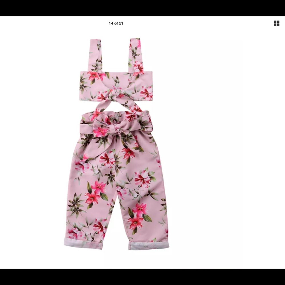 NWT beautiful girls pink floral 3pc outfit